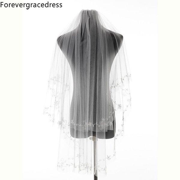 

bridal veils forevergracedress arrival ivory white cut edge wedding accessories tulle veil with comb, Black