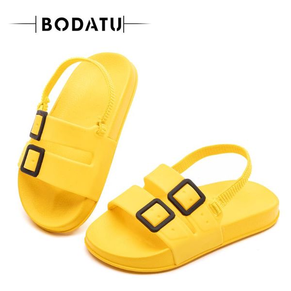 

slipper 6 color kids slippers light eva children' sandals for boys girls breathable funny beach shoes 2021 summer, Black;grey