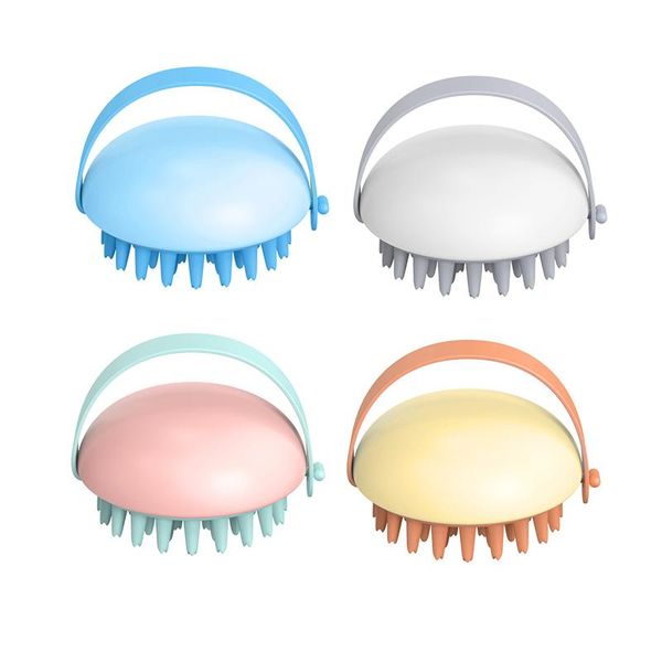 

hair brushes scalp massager shampoo brush, brush for washing, upgraded head scrubber, soft silicone bristles exfoliating, Silver