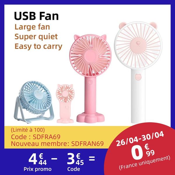 

pocket handheld cartoon fan usb charging clip lazy deskmini halter little gift electric fans