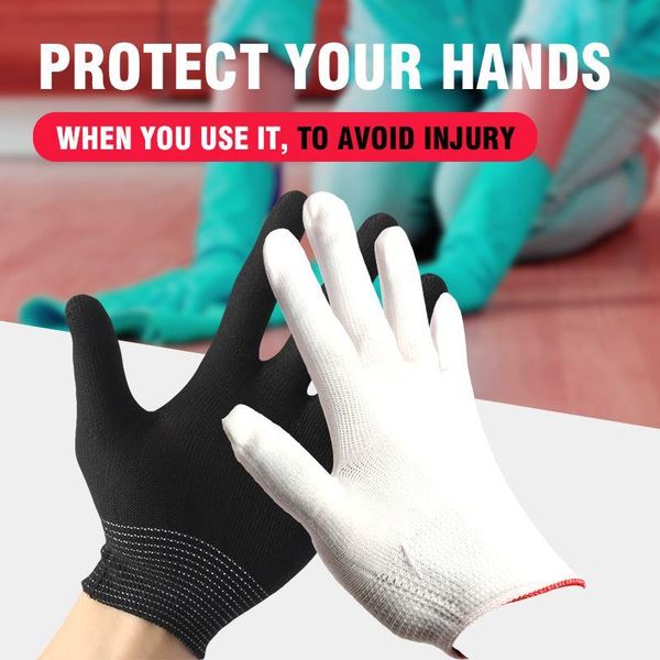 

disposable gloves 2 pairs anti static nylon work glove grip durable knit working safety for household gardening woodworking
