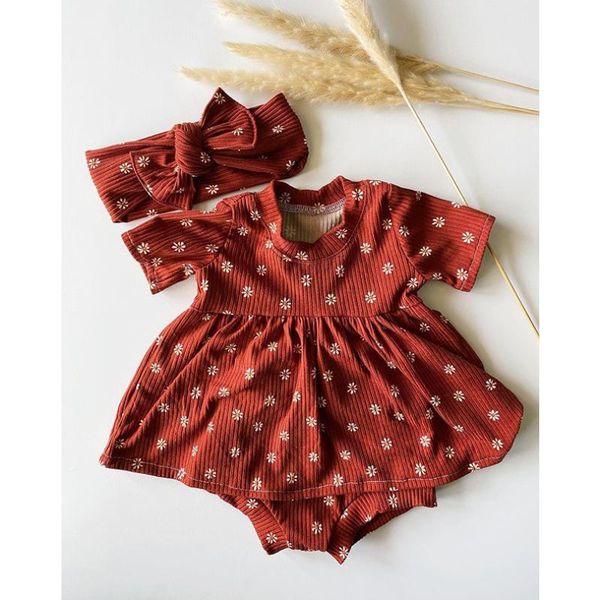 

clothing sets focusnorm 3 colors born baby girls clothes 3pcs flowers printed short sleeve dress shorts headband 0-24m, White