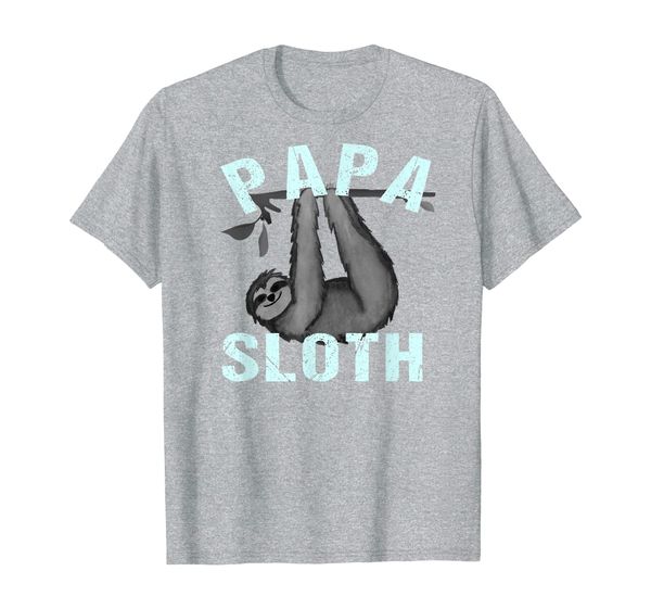 

mens papa sloth funny sloth gift daddy sloth t-shirt, White;black