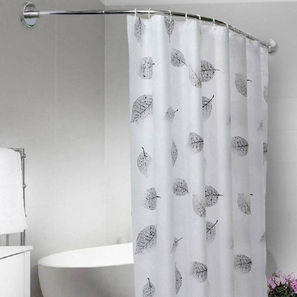 

size extendable curved shower curtain rod u shaped 201 stainless steel punch-bathroom rail poles curtains