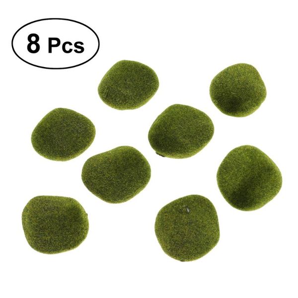 

8pcs craft moss stone simulation plant decoration for aquariums and glass jar terrarium 7cm realistic decorative flowers & wreaths