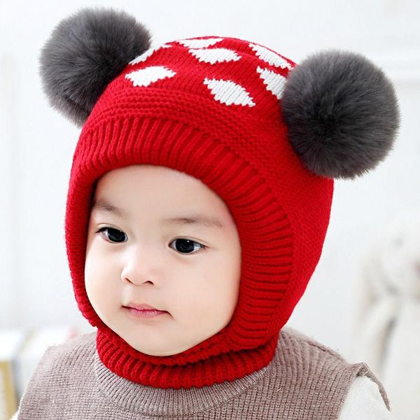 

hair accessories baby hats autumn and winter warm all-in-one for men women 6-36 months children's woolen cap ear caps sombrero, Slivery;white