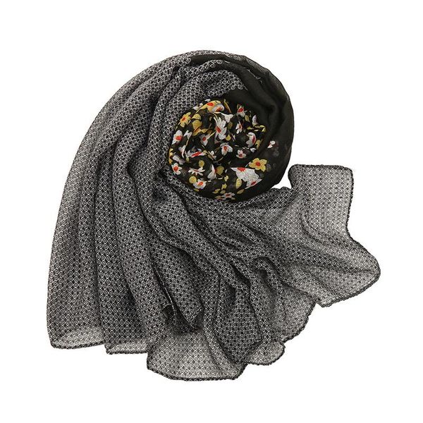 

scarves 2021 design brand women scarf fashion print viscose spring winter warm geometric hijab lady pashmina foulard bandana, Blue;gray