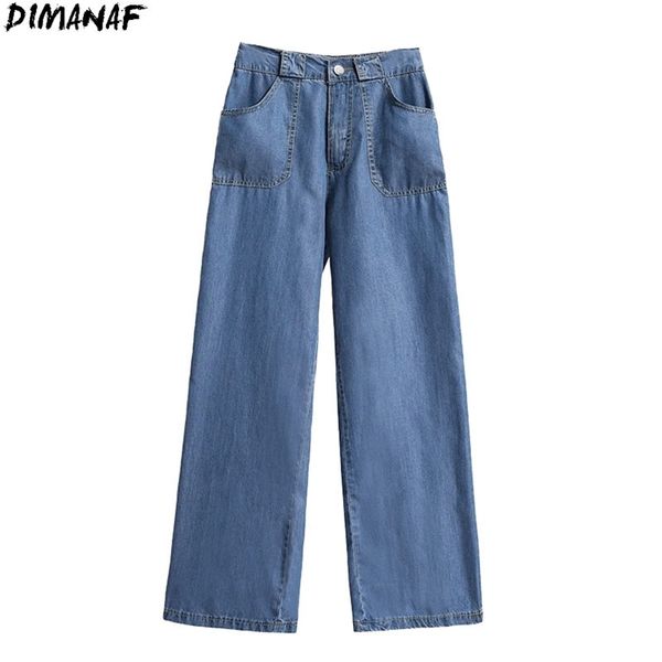 

dimanaf plus size women jeans pants high waist denim female elastic wide leg straight blue trousers large oversize s-5xl 210809