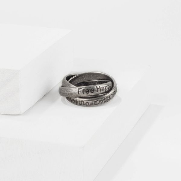 

titanium steel men's three sets of rings personality women's faith letters couple ring fashion accsori js123, Golden;silver