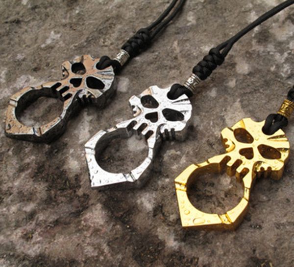 

window breaker self-defense skull single finger buckle ring ladies anti-wolf men's outdoor products with sling defense master