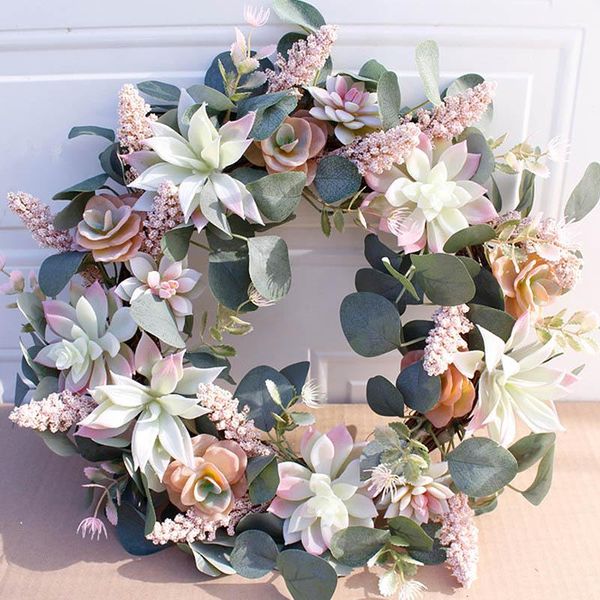 

simulation flower garland ornaments doors decorated round-shaped artificial flowers wreath lintel home wedding decoration decorative & wreat