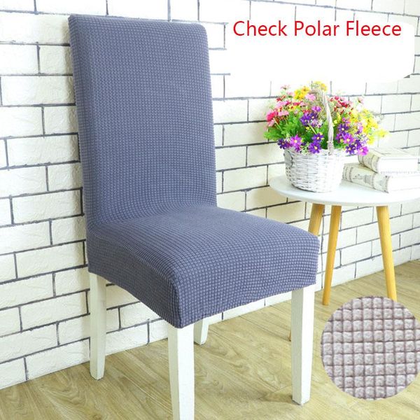 

fashion check polar fleece stretch chair cover half office cover, suitable for el restaurant, family banquet, covers