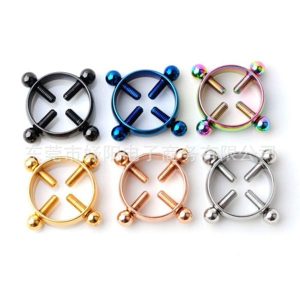 

fashion stainless steel puncture jewelry electroplated adjust of perforated false