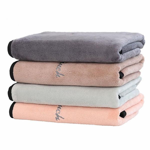 

towel family embroidered bath towels cotton simple solid terry absorbent drying beach washcloth 95*150cm