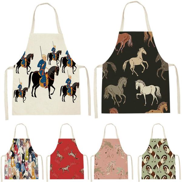 

aprons zebra animal print apron sleeveless linen children household men and women kitchen bib cleaning tool