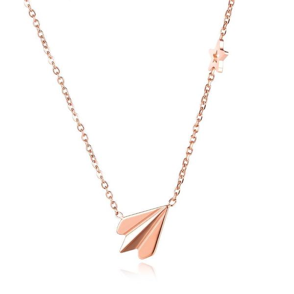 

brand women statement charm necklaces & pendants rose gold color stainless steel chain fashion jewelry pendant, Silver