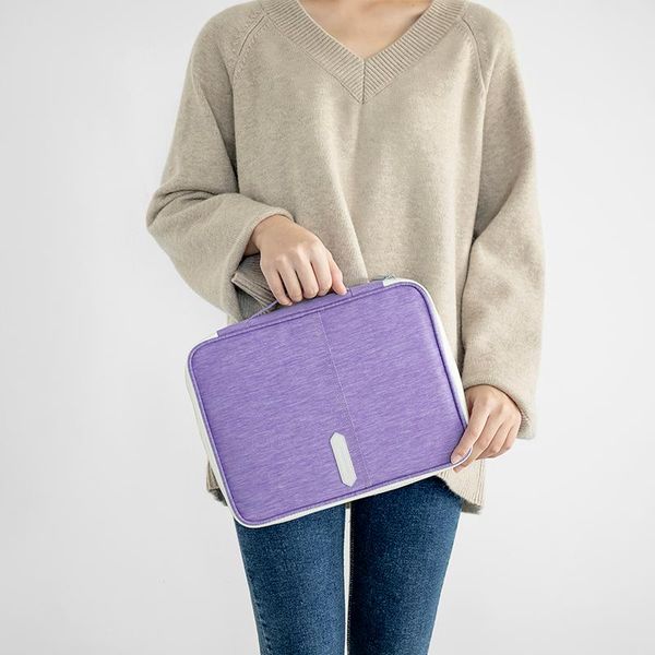 

briefcases multifunctional portfolio organizer holder travel documents bag zippered case for notebook and pens