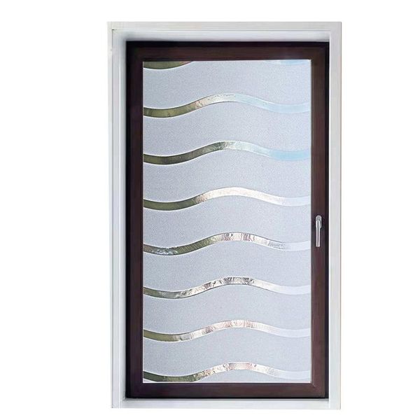 

window stickers wave type pattern film opaque frosted static cling drop- decorative privacy protection glass