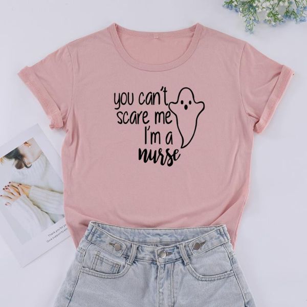 

women's t-shirt you cant i  a plus size hallownn t shirt women o neck short sleeve tee casual female clothes pure cotton, White