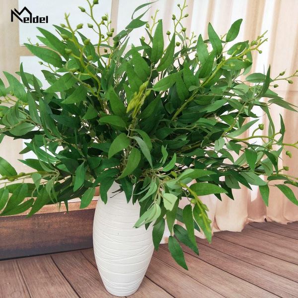 

decorative flowers & wreaths meldel artificial green willow leaves wedding home decor spring festival fake plants faux table decoration