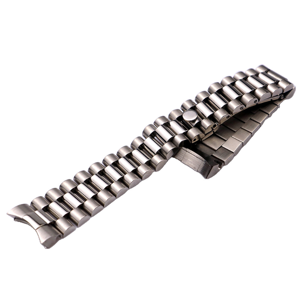 

watch bands 20mm solid stainless steel president band strap curved end fit for rlx, Black;brown