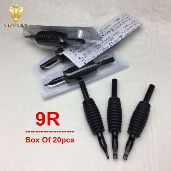 

20pcs 9rt disposable tattoo grip tube 25mm black silicone round r9 supply bdg25-9r#1