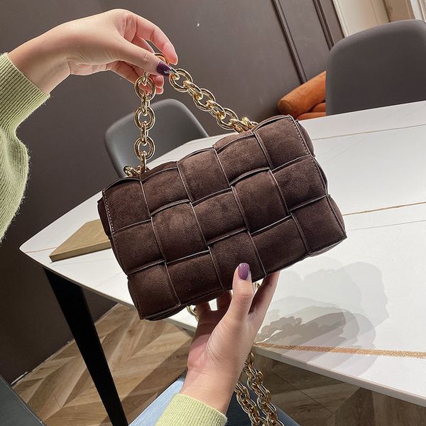 

venetas bottega star same women's thick chain woven suede pillow bag portable single shoulder messenger bag designer handbag wan