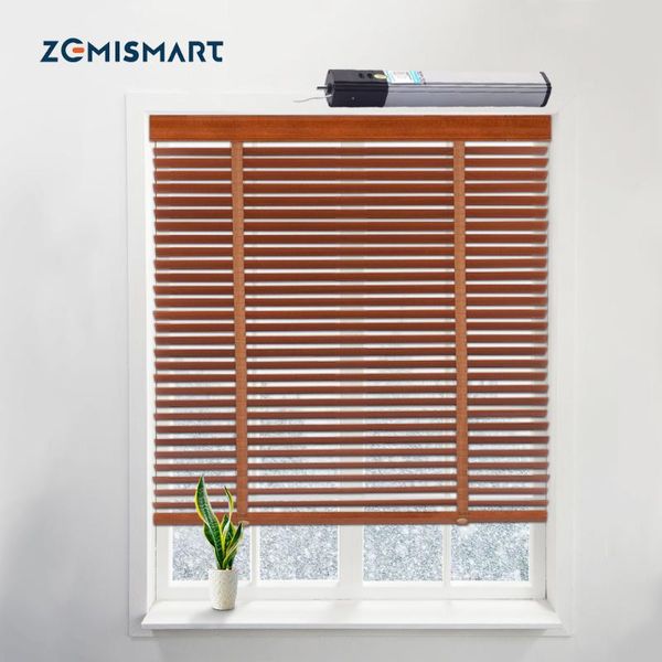 

smart home control zemismart wifi tuya electric wooden blinds customized curtain alexa google smartlife remote zm24 roller shade motor