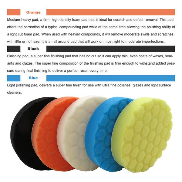 

care products 5pcs car polishing sponge pads kit foam pad buffer machine wax remove scratches wheel