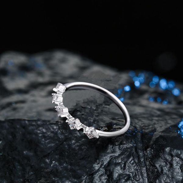 

cluster rings fashion shining square zircon ring anniversary celebration travel commemorative jewelry accessories, Golden;silver