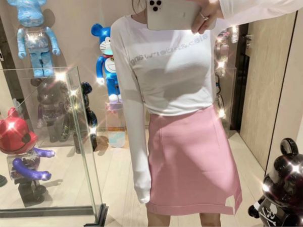 

tee 2021 early autumn fashion classic women letter drill foreign style slim fit with cotton long sleeve t-shirt a2, White