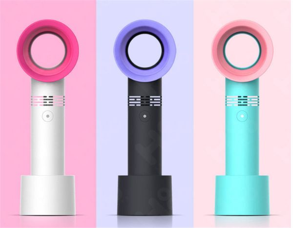 

zero9 usb rechargeable portable bladeless fan handheld mini cooler no leaf handy fan with 3 colors fan speed level led indicator