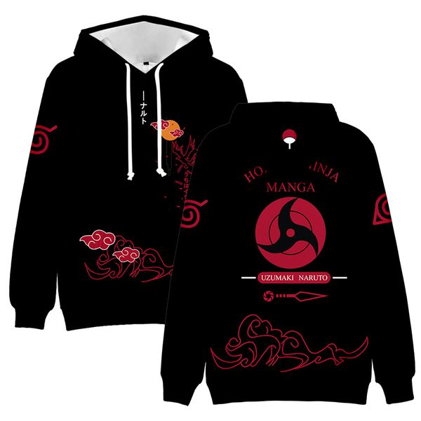 

anime costumes cosplay harajuku naruto akatsuki hoodies men japaneseanimation itachi streetwear kawaii sasuke graphic sweatshirts hoody mal, Black