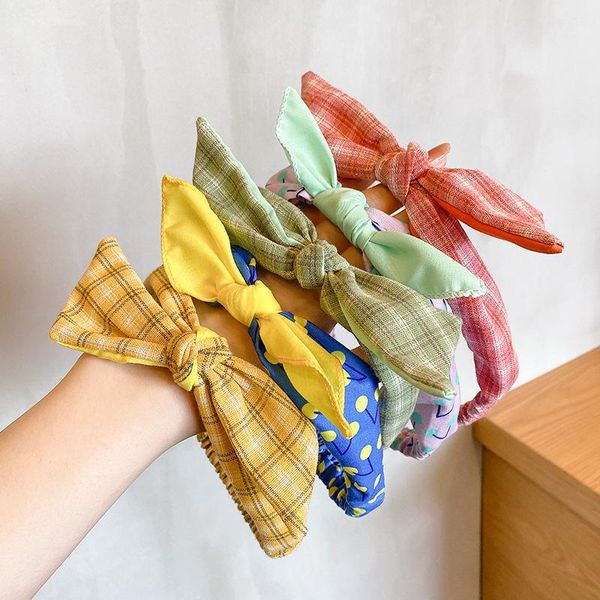 

hair accessories children bowknot print wave colorful cute hoop hairbands girls babby lovely headbands kids headwears, Slivery;white