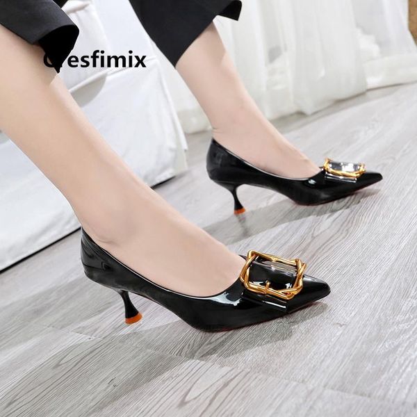 

cresfimix women fashion pu leather pointed toe heel pumps casual shoes vrouwen hoge hakken a3432 dress, Black