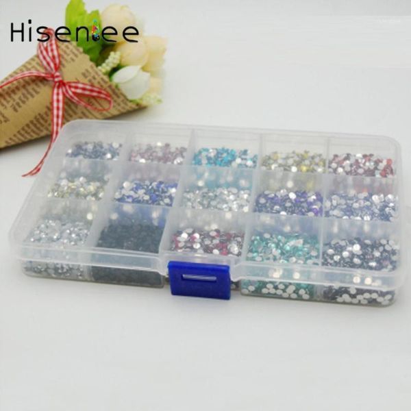 

1box 2mm 3mm 3d transparent rectangular storage box decoration multi-color resin 15000pcs colorful fashion nail art diy design1, Silver;gold