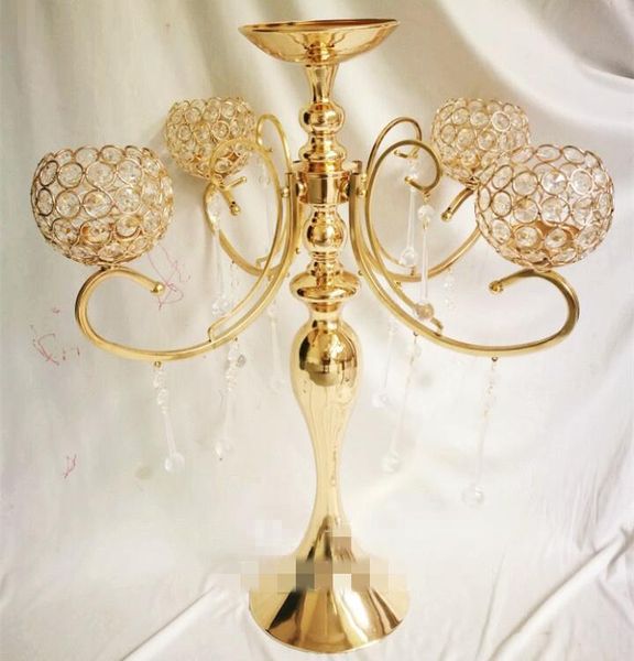 

party decoration 8pcs)50cm tall )party wedding latest centerpieces metal gold candelabra 5 arms candle holder