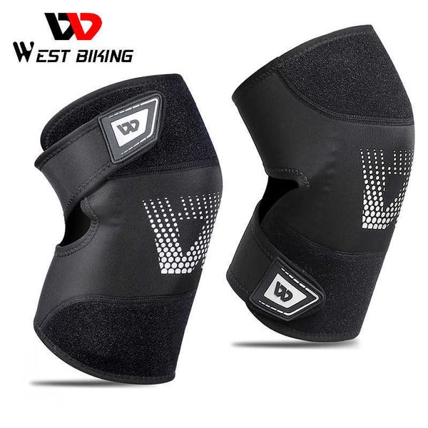 West Biking Profissional Sports Sports Knee Apoio Elastic Joelho Almofadas Suporte Running Fitness Gear Tendon Strap Brace Protector Q0913