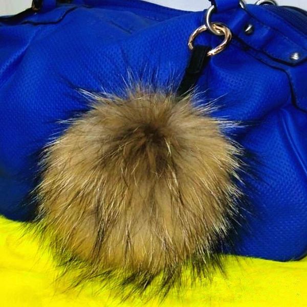 

keychains qiuge a real fur ball keychain bag pendant charm large size of the car key chain hairball natural color, Silver