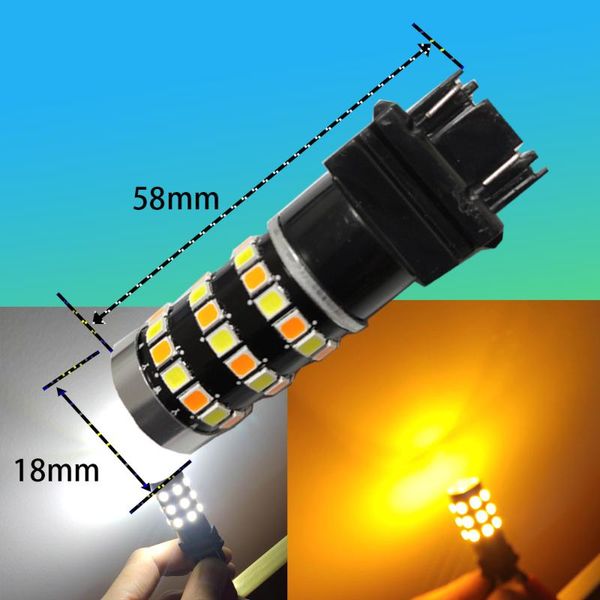 

emergency lights 2pcs t25 3157 switchback led dual color turn signal light t20 7443 bay15d 1157 12v dc 5w bulb drl auto lamp