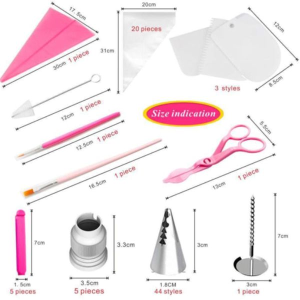 

pcs cake decorating tools kit turntable pastry nozzles cream confectionery bags icing piping tips bake baking &