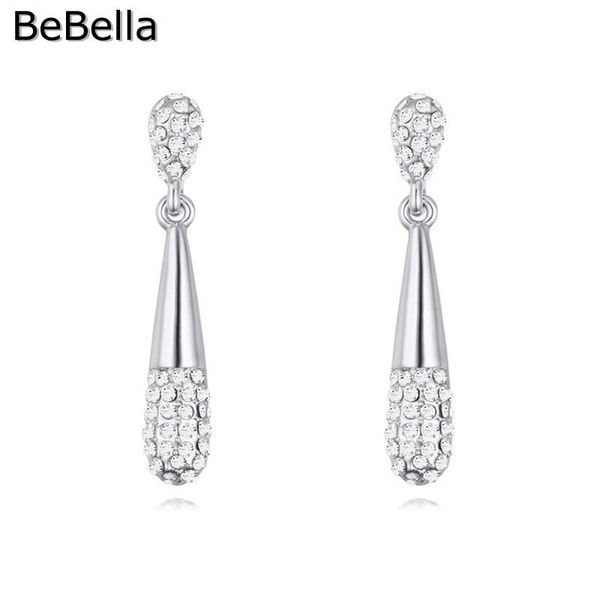 

bebella classic water drop dangler earrings design for female made with czech crystal girls christmas gift dangle & chandelier, Silver