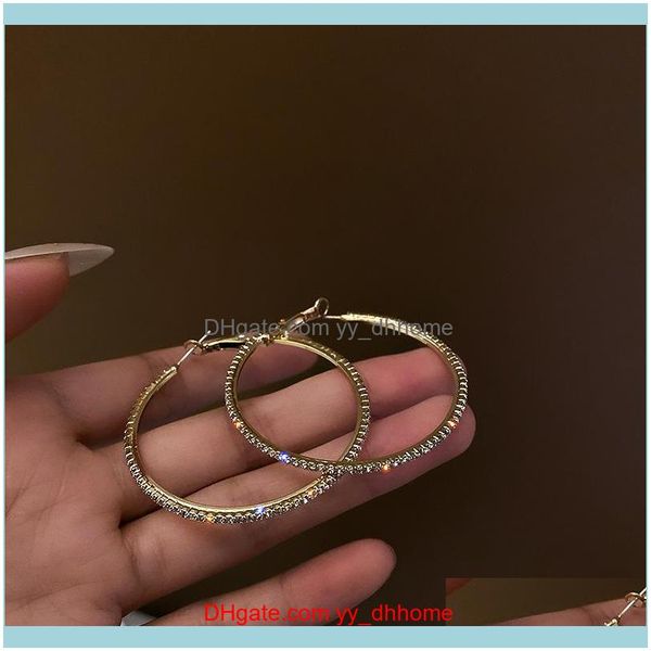 Hoop JewelryHoop Hie Fashion Большие маленькие круглые серьги с стразами простые золотые цветовые круги для женщин