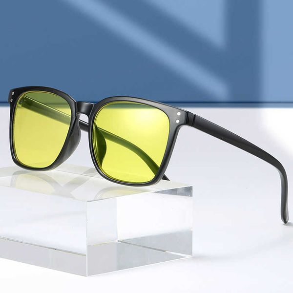 

aviator sunglasses iboode fashion night vision discoloration anti blue light sunglasses men women vintage sun glasses driving travel goggle, White;black