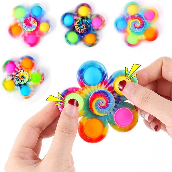 

novelty fidget spinner squeeze sensory toy anti stress spinning kids funny flip finger toys push it bubble pack