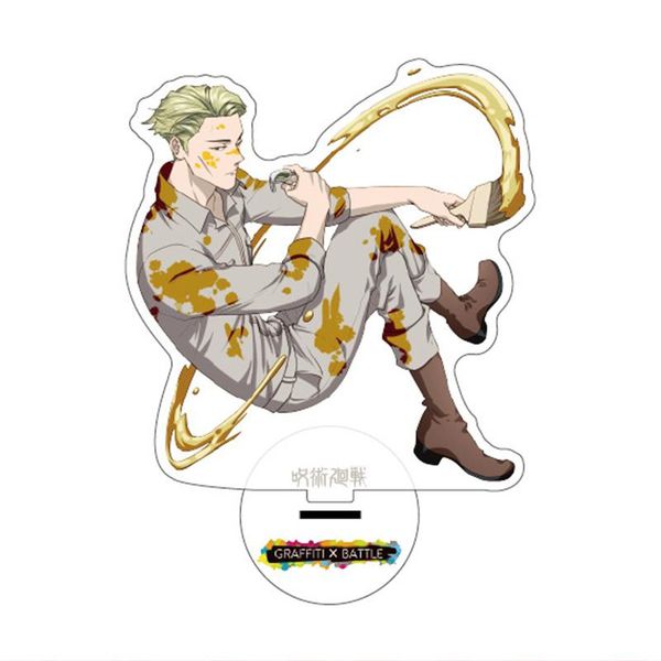 

keychains anime jujutsu kaisen key chain women gojo satoru ring yuji itadori acrylic standing model brelok for party 15cm, Silver