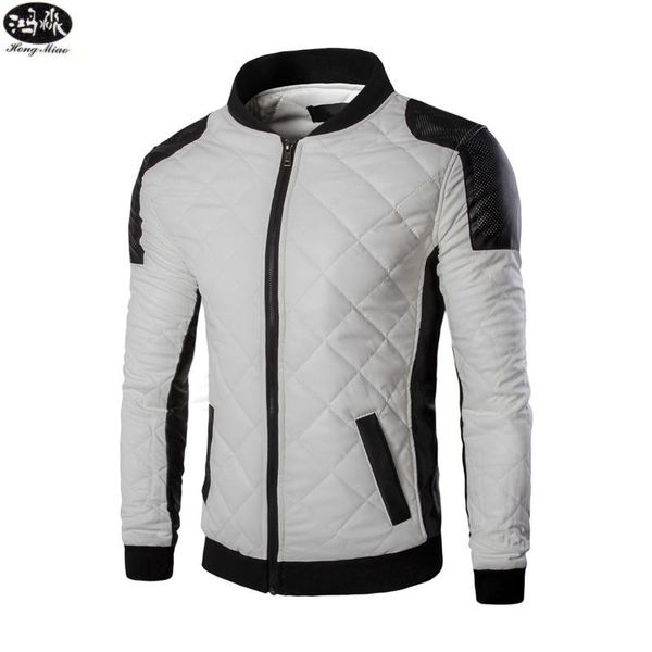 

men's jackets 2021 fashion brand slim men bomber casual plaid pu faux leather jacket black white plus size 5xl, Black;brown