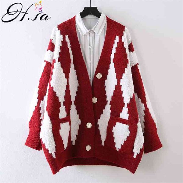 

women vintage spring outwear long cardigans v neck button big pocket knitwear fleeced warm coat casual jacket 210430, White