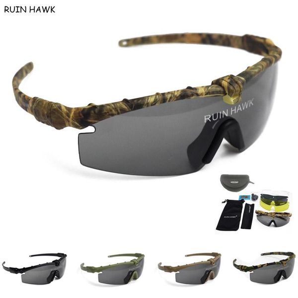 

outdoor eyewear tactical polarized glasses shooting military goggles army sunglasses with 3 or 4 lens men motorcycle hiking