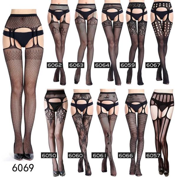 Schwarze Blumenspitze Sexy Strumpfband Strumpfgürtel Set Sexy Dessous Damenunterwäsche Transparent Freie Größe Erotische Overalls Für Sex Y0911